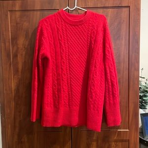 Super soft red cable knit